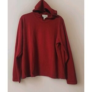 Vintage L.L.Bean 100% Cashmere Hooded Sweater Women's XL Red Pullover